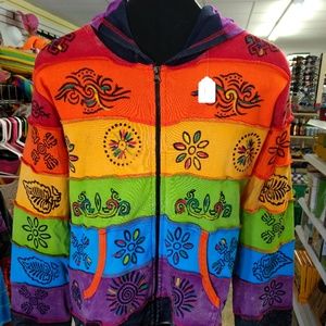 Hand Stitched Multi color Nepal Hippie Jacket